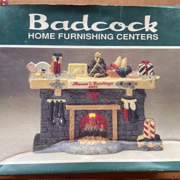 Vintage 1995 Christmas Fireplace Seasons Greetings by Badcock Home Furnishings - Picture 4 of 11